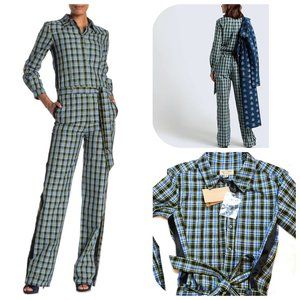 NWT Burberry Lampton Check Cotton/Silk Jumpsuit